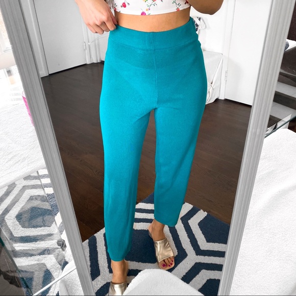 🦋 ZARA BOHO TEAL BLUE HIGH WAIST SHEER BEACH PANTS! - Picture 6 of 10